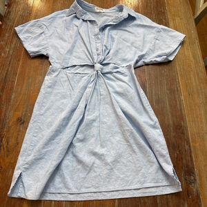 LNA Clothing Light Blue Tie Front Cut Out Mini Dress Small